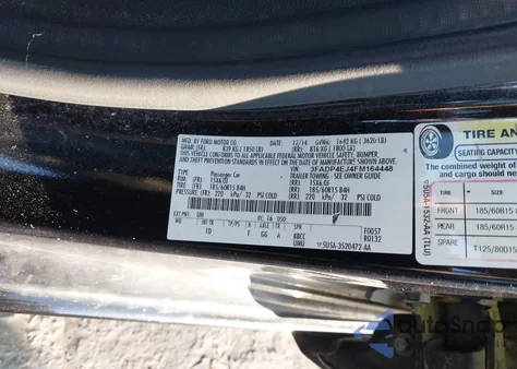 2015 Ford Fiesta Se from USA, damaged, VIN 3FADP4EJ4FM164448